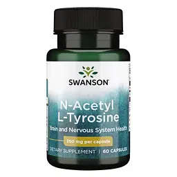 L-тирозин Swanson (N-Acetyl L-Tyrosine) 350 мг для фокусу 60 капсул