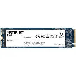 Твердотільний накопичувач SSD 2Tb, P300, PCI-E 3.0 x4, M.2 2280, 3D TLC, 2100/1650 МБ/с Patriot teh0019839