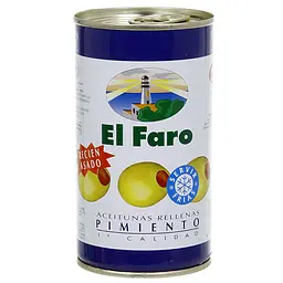 Оливки El Faro Aceitunas Rellenas фаршированные красным перцем 350 г (914397)