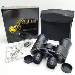 Бінокль гумовий з чохлом 20 крат оптика для спостереження 20x50 Galileo чорний - мініатюра 2