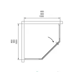 Душова кабіна Dusel А-1104 прозоре 100x100x190, Хром, Універсальна, прозорий, хром, 100x100 - мініатюра 2