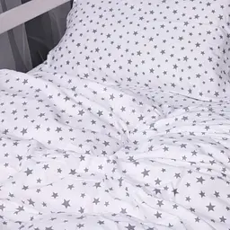 Комплект постільної білизни MirSon Фланель 016 White Stars білий з сірим 110х140 см (2200009652097) - мініатюра 4