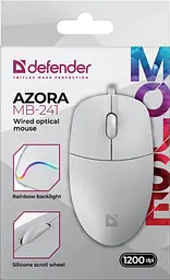 Миша Defender Azora MB-241 білий (52242) (7125992) - мініатюра 5