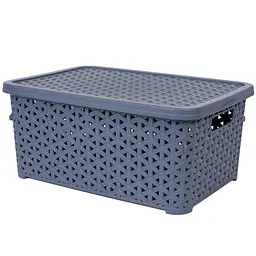Уцінка. Кошик Diomedea з кришкою 29.7x19.6x13 см 6 л сіро-блакитний (К12-121)  