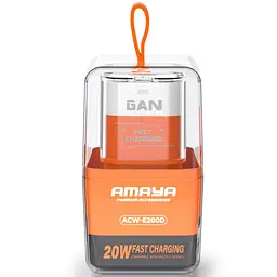 МЗП Amaya E200D PD20W+QC3.0 (1USB-A/1C) Orange - мініатюра 2