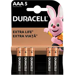 Лужні батарейки мізинчикові Duracell 1.5 V AAA LR03/MN2400, 5 шт. - мініатюра 2