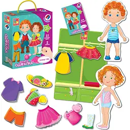 Гра настільна Vladi Toys магнітна одягалка Олівер і Мія (VT3702-12) - мініатюра 2