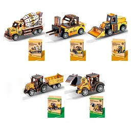 Дерев’яна іграшка-пазли MD 1389, 3D-пазли, будівельна техніка, 5 видів, у коробці, 15×20,5×1,5 см (в асортименті)