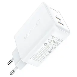 Мережевий зарядний пристрій Acefast A29 2 Type-C QC PD 50W білий