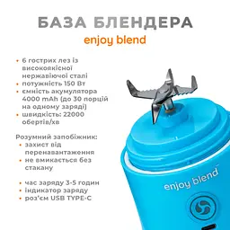 Портативний блендер Enjoy Blend 63738318 голубий - мініатюра 6