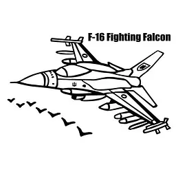 Картина-трафарет для розфарбовування піском А4 "F-16" Т-а4189