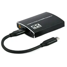 Концентратор Cablexpert USB-C to 2 HDMI (2 ind. screens)/PD/Аudio 3.5mm (A-CM-HDMIF2-01)