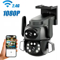 Камера відеоспостереження зовнішня камера вулична подвійна чорна WIFI DOUL CAM Q-821 FULL-HD 4Mp - мініатюра 2