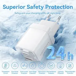 Зарядний пристрій Vention 1xUSB-C PD70W + 1xUSB QC3.0 22.5W GaN transparent gray (FCGH0-EU) - мініатюра 9