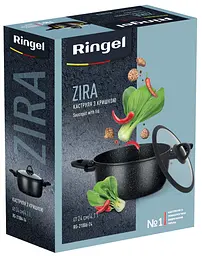 Каструля RINGEL Zira (4.1 л) 24 см низька широка з кришкою - мініатюра 4