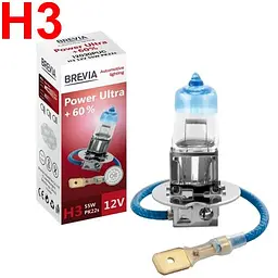 Автолампа галогенна Power Ultra +60% H3 12V 55W 1 шт (12030PUC)