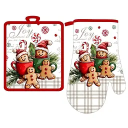 Набір прихваток для кухні Ardesto Christmas Cookies сірий 18 х 20 см та 18 х 30 см (ART14GB)