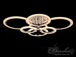 Люстра стельова LED Diasha A8022/6HR, 105W, 3200K-6000K, хром, сучасний стиль, пульт з диммером, акрилові плафони