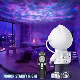Світловий проєктор Astronaut Galaxy Star Starry Night Light з туманністю і пультом - мініатюра 3