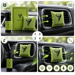 Ароматизатор автомобільний Hurricane Light Green Standart Limited (В комплекті Спрей 10 мл) - мініатюра 2