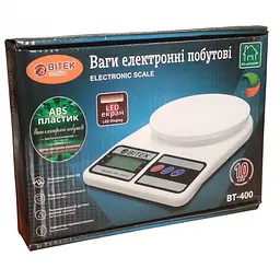 Ваги кухонні електронні до 10 кг BITEK BT-400 Білі - мініатюра 4