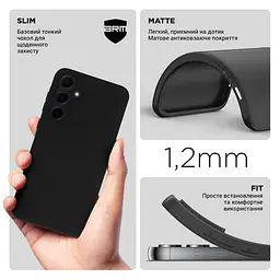 Чехол-накладка для смартфона Samsung Galaxy A35 5G (A356) противоударный, силиконовый, термополиуретановый (ТПУ), с защитой камеры и корпуса, черный, защита всего корпуса, ArmorStandart (ARM74316) - мініатюра 3