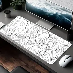 Килимок для миші та клавіатури Topographic / 80×30 см / White - мініатюра 2