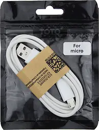Кабель TOTO TKH-56 USB cable microUSB 0.8m White - мініатюра 2
