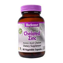 Мінерали Bluebonnet Nutrition Хелатний Цинк, Albion, 90 гелевих капсул (BLB-00680)