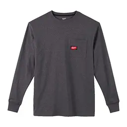 Футболка MILWAUKEE WTLSG-XXL, з кишенею та довгим рукавом, сіра, (розмір XXL) - мініатюра 3