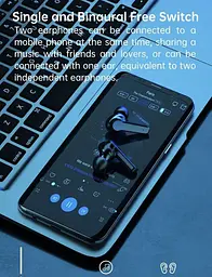 Бездротові Bluetooth 5.1 стерео навушники з боксом для заряджання вбудованим ліхтарем LED дисплей з індикатором заряду UKC TWS M19 - мініатюра 8