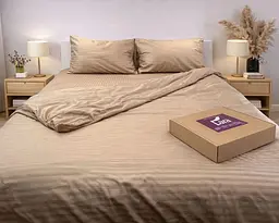 Постільна білизна LARA сатин-страйп LUX natural d13204р полуторний