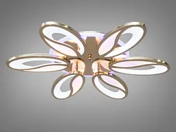 Люстра стельова LED Diasha 8090/6G, 105W, 3200K-6500K, метал, акрил, сучасний стиль для дому, диммер, кольорова підсвітка - мініатюра 2