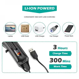Акумуляторна машинка для стрижки (clipper) VGR V-051, 4 насадки, 2500 mAh, LED-дисплей - мініатюра 6