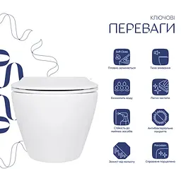 Унітаз підвісний Qtap Jay Ultra Quiet White, з сидінням Slim Duroplast/ Soft-close/ Release QT07335175W - мініатюра 2