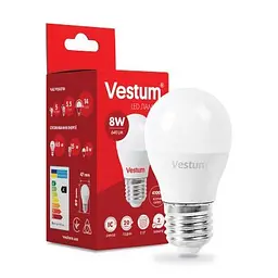 Лампочка Vestum G45 8W 4100K 220V E27 (1-VS-1209) - мініатюра 2