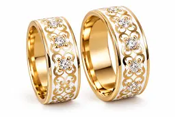 Чоловіча обручка Jewellery Continent з жовтого золота з діамантами та білою емаллю 22.5 (К-0870) - мініатюра 4