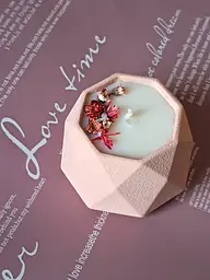 Свічка ручної роботи Svich Shop пудровий колір - мініатюра 3