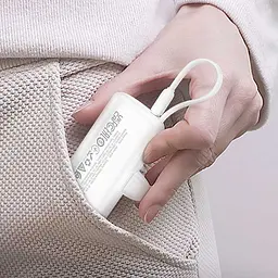 Портативний ЗП Power Bank Borofone BJ41 Pocket with cable 5000 mAh White - мініатюра 4