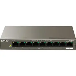 Комутатор Tenda TEF1109P-8-63W (1xFE+8xFE PoE, 58Вт max) (TEF1109P-8-63W)