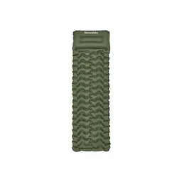 Матрац туристичний надувний одномісний Naturehike CNK2550WS019, 200х60х6.5 см, зелений, для кемпінгу із мішком для надування