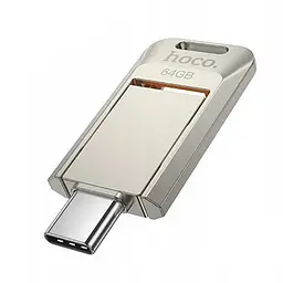 USB флеш накопичувач Hoco UD17 64GB Type-C металевий сріблястий