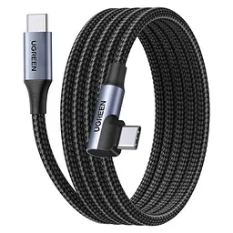 Кабель UGREEN L536 USB-C - USB-C кутовий 90° PD 3.1 240 Вт 1 м чорний (85225)