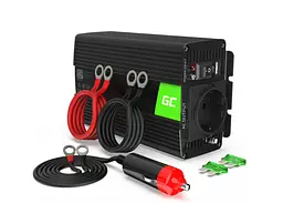 Перетворювач напруги інвертор Green Cell 12V на 230V 1000W/2000W чиста синусоїда