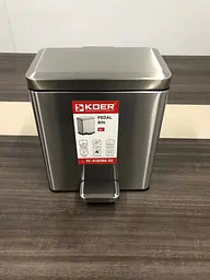 Відро для сміття з плавним закриттям прямокутне Koer TC-010306-02 6 л нержавіюча сталь KR5600, Нержавіюча сталь - мініатюра 9