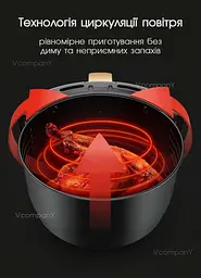 Багатофункціональна мультипіч на 6 літрів, Аерогриль, фритюрниця без олії, аерофрітюрниця 3000 Вт, Чорний
- мініатюра 8