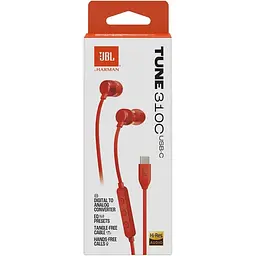 Навушники провідні JBL T310C USB-C червоні - мініатюра 5