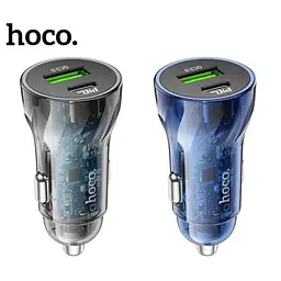 Автомобільний зарядний пристрій HOCO Z47A Transparent Discovery Edition 1PDout/1USB/QC/PD30W/3A чорний - мініатюра 5