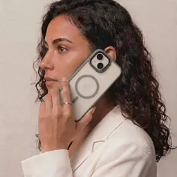 Чехол для Apple iPhone 14, Uniq MagCase, серый, противоударный, панель-накладка с MagSafe, ударопрочный TPU+PC, с магнитом MagSafe, поддержка полноценной беспроводной зарядки, ArmorStandart (ARM75280) - мініатюра 5