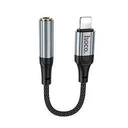 Перехідник Hoco LS36A Lightning to 3.5mm digital audio converter 12см космічний сірий